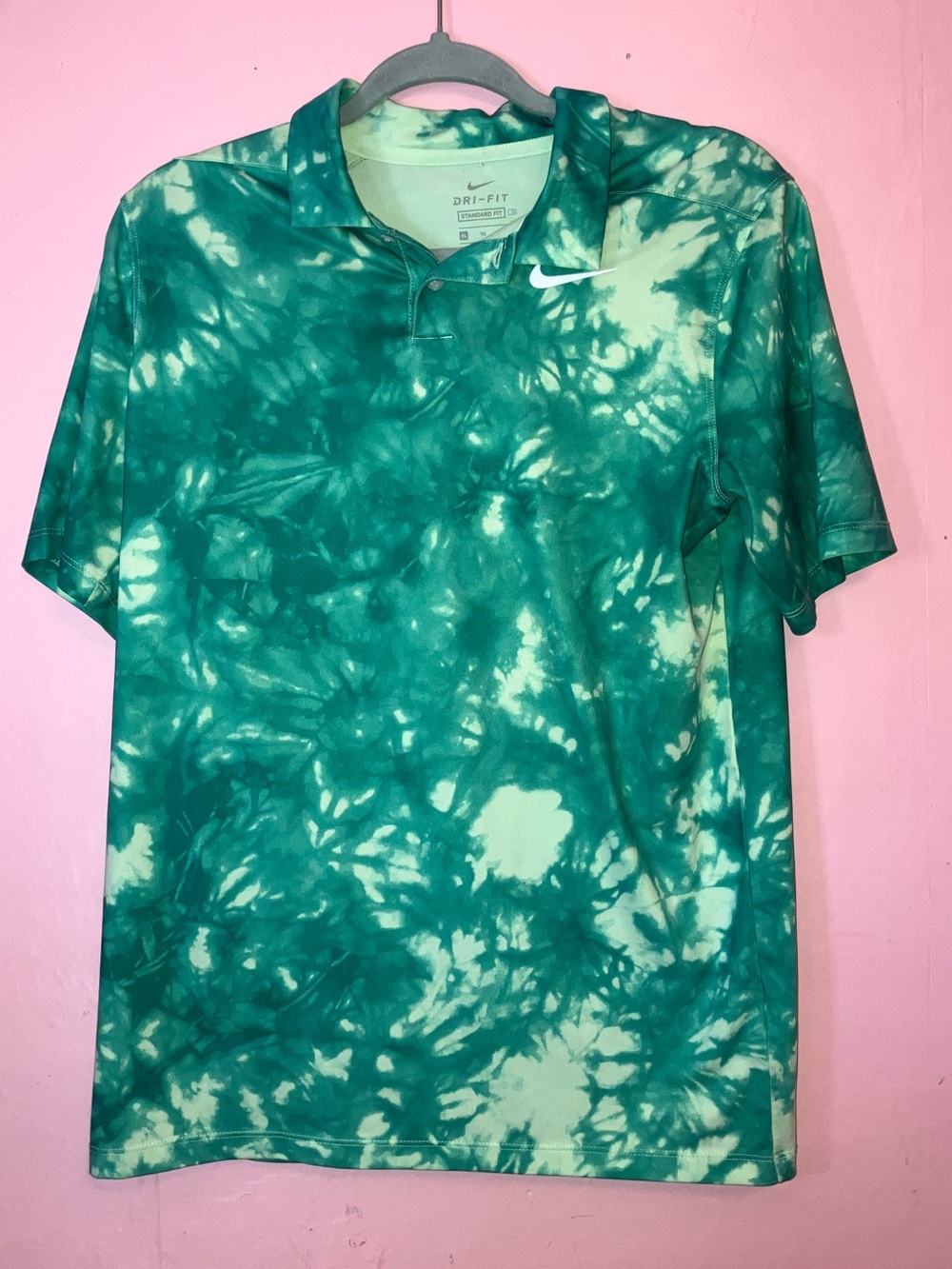 Nike mint green mens tie-dye polo size XL